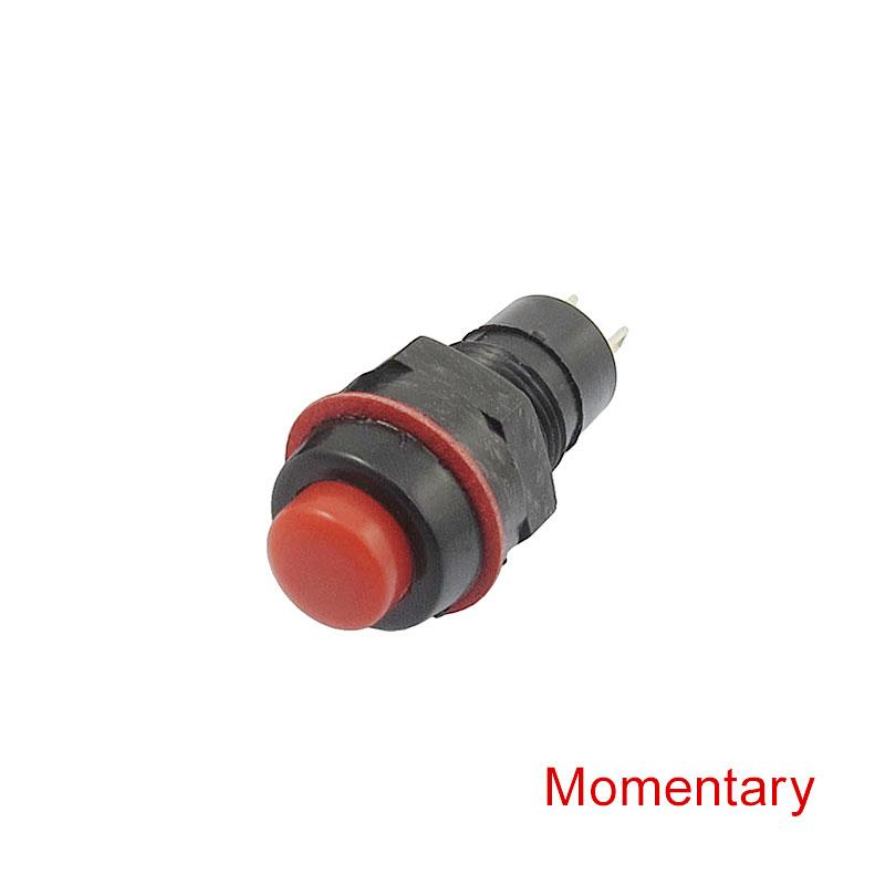 10mm Red/Black Round Cap Push Button Momentary Switch