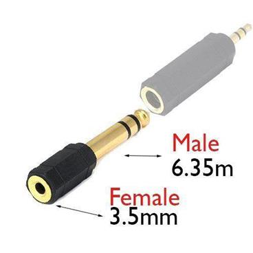 6.35mm Male Plug To 3.5mm Stereo Female Jack Audio Adapter