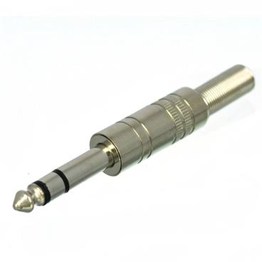 6.35mm Metal Stereo Male Silver Plug AWG 2 Gauge