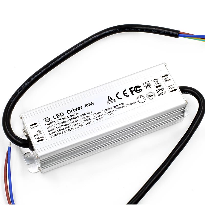60W 600mA waterproof constant current LED driver