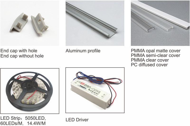 Aluminium Channel Alloy Profile HEATSINK for LED Flex/Rigid Strip Lights - accessories