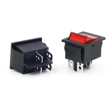 KCD4 DPST 4Pin On-Off Red Light Panel Rocker Switch 15A/250V 20A/125V