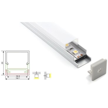 Flat Aluminum Profile Channel for LED Strip