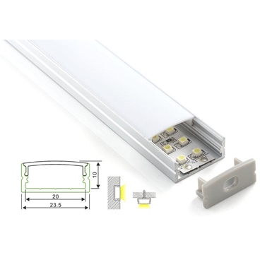 Flat Aluminum Profile Channel for LED Strip