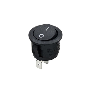 Rocker Switch ON-OFF 19mm Dia 2PIN 6A 250VAC Circular Black/Red