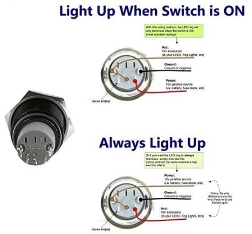 Blue Power Symbol 6V LED On/off Push Button Metal Switch Momentary