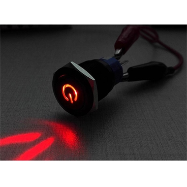 19mm Red Power Symbol 12V LED On/off Push Button Metal Switch Latching
