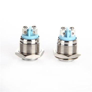 16mm Waterproof Momentary Stainless Steel Metal Push Button Switches 250V 3A 1NO SPST