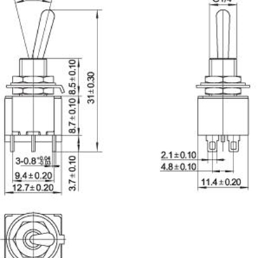 AC 250V/2A 120V/5A DPDT ON-ON 6pin Latching Toggle Switch