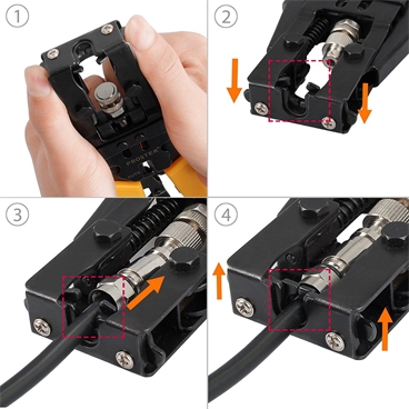 Adjustable Coax Compression Connector Crimping Tool for BNC RCA F RG59 RG6 Coaxial