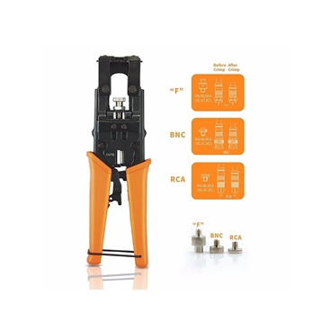 Adjustable Coax Compression Connector Crimping Tool for BNC RCA F RG59 RG6 Coaxial