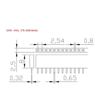 2.54mm 40Pin Female Single Row Header Strip