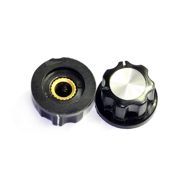 19mm Pedal Top Skirted Black Knob Guitar Tube Amp Jazz Bass Audio DIY Parts MF-A01