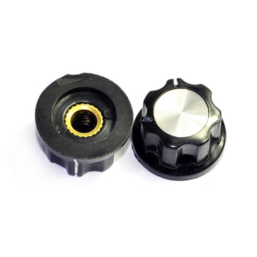 23mm Pedal Top Skirted Black Knob Guitar Tube Amp Jazz Bass Audio DIY Parts MF-A02