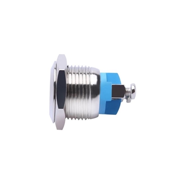 16mm Waterproof Momentary Stainless Steel Metal Push Button Switch Flat Top 250V 3A 1NO SPST