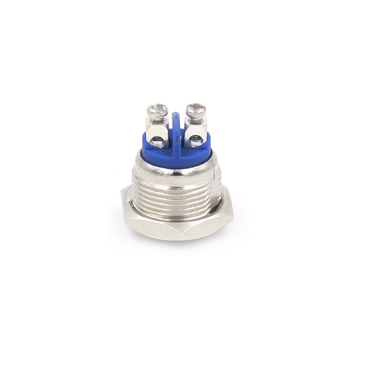 16mm Waterproof Momentary Stainless Steel Metal Push Button Switch Flat Top 250V 3A 1NO SPST