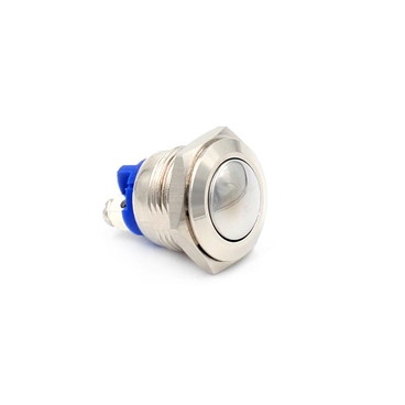 16mm Metal Silver Push Button Switch Momentary Screw Terminal Dome Button