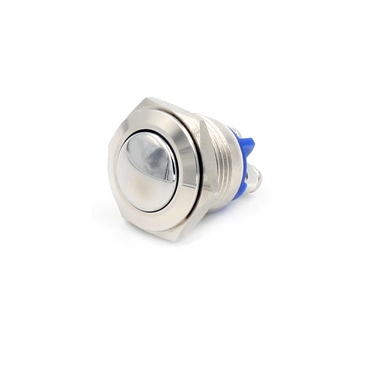 16mm Metal Silver Push Button Switch Momentary Screw Terminal Dome Button