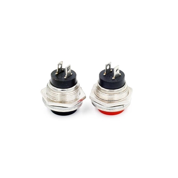 16mm Red/Black Round Momentary Push Button Switch 3A 125V 1.5A 250VAC