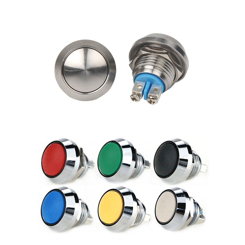 12mm Waterproof Push Button Mini Round Switch 2PIN with Screws