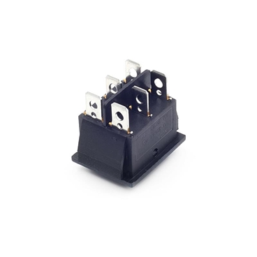 6 Pin DPDT Black Button On/Off/On Rocker Switch