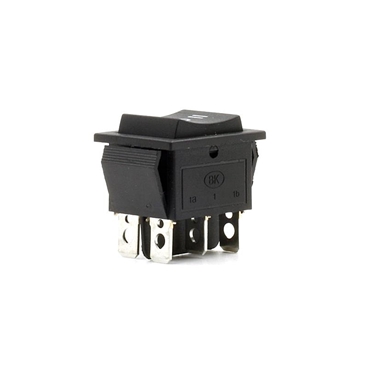 6 Pin DPDT Black Button On/Off/On Rocker Switch
