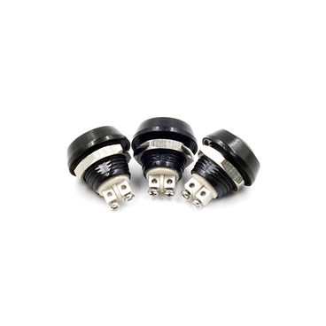 12mm Waterproof Push Button Mini Round Switch Black Plating 2PIN with Screws