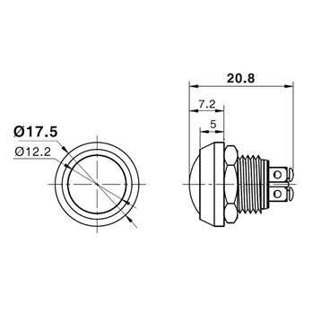 12mm Waterproof Push Button Mini Round Switch 2PIN with Screws