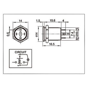 12mm Button Switch Industrial Boat Car DIY Switch Black with LED Light