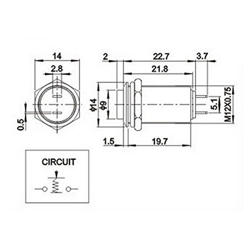 12mm 0.47 Waterproof Self-locking Latching Stainless Steel Metal Push Button Switch High Flush 2A36VDC 1NO.jpg