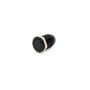 12mm SPST Flat Head Momentary Action Metal Push Button Switch, 2 Soldering PIN