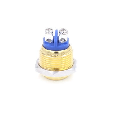 16mm High Top Metal Latching Push Button Switch Momentary Screw Terminal Gold