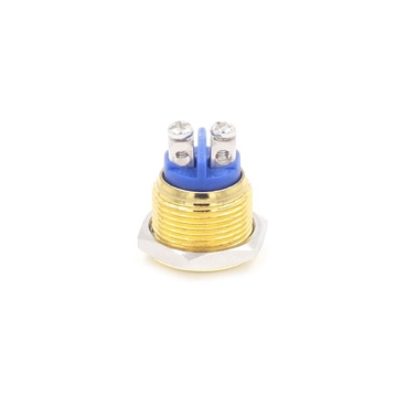 16mm Flat Head Metal Push Button Switch Momentary Screw Terminal Gold