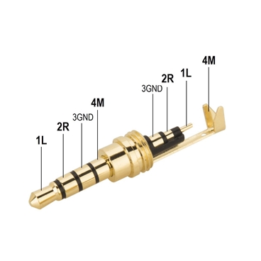 3.5mm 4 Pole Copper Headphone Repair Jack Plug