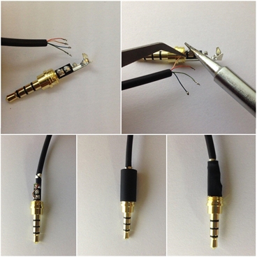 3.5mm 4 Pole Copper Headphone Repair Jack Plug