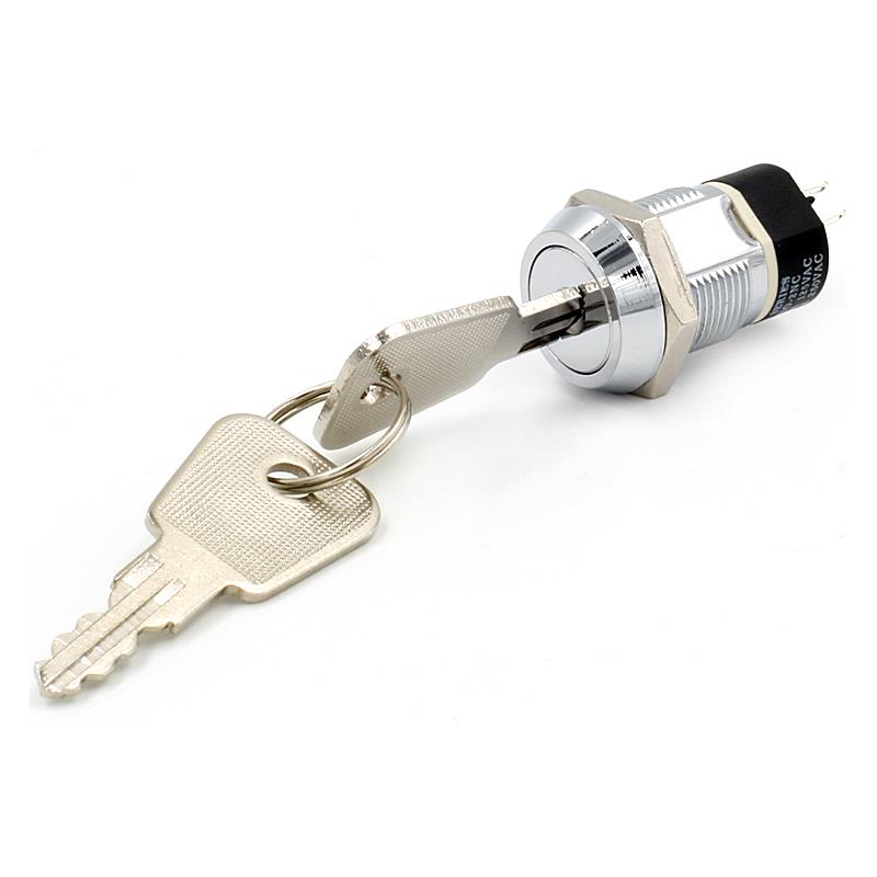 19mm 4pin 2NO-2NC 2A 250V 4A 125V Micro Key Switch Lock Keylock Switch