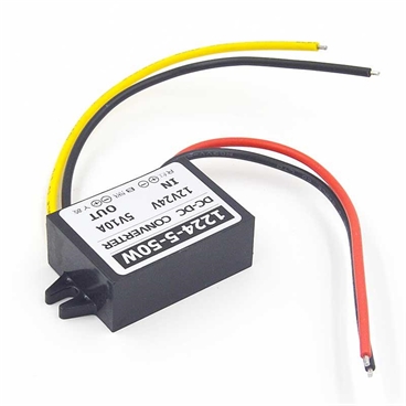 50W Waterproof DC-DC Converter for Car Truck Vehicle, DC 12/24V Step-Down to DC 5V 10A