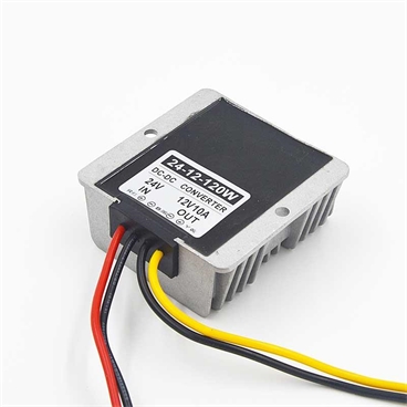 120W Waterproof DC-DC Converter for Car Truck Vehicle, DC 24V Step-Down to DC 12V 10A