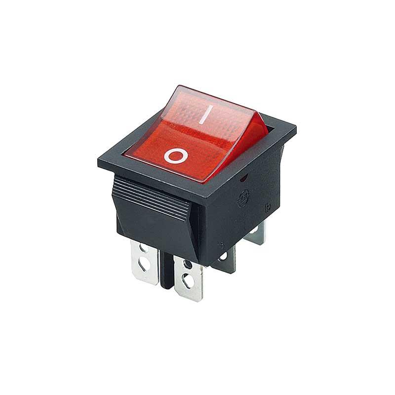 Large Rocker Switch 6PIN Red/Green Illuminated 16A 250V