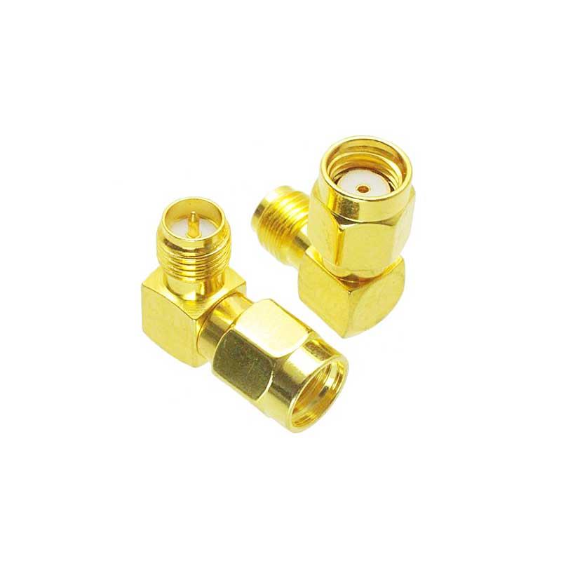 Adapter 90° Degree RP-SMA Male Jack to RP-SMA Female