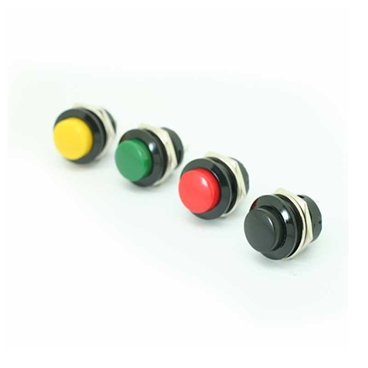 16mm Thread DIA Momentary SPST NO Round Cap Push Button Switch
