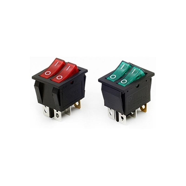 Double Light 6PIN SPST ON-OFF 2 Way Boat Rocker Switch