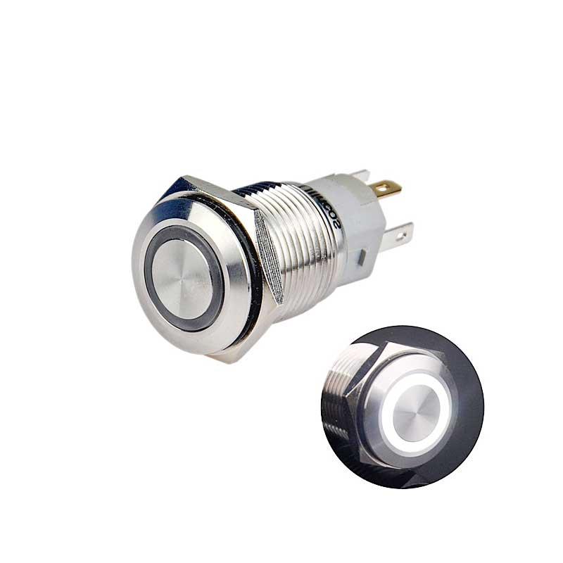 16mm Momentary Push Button Switch with 12V LED Ring Light