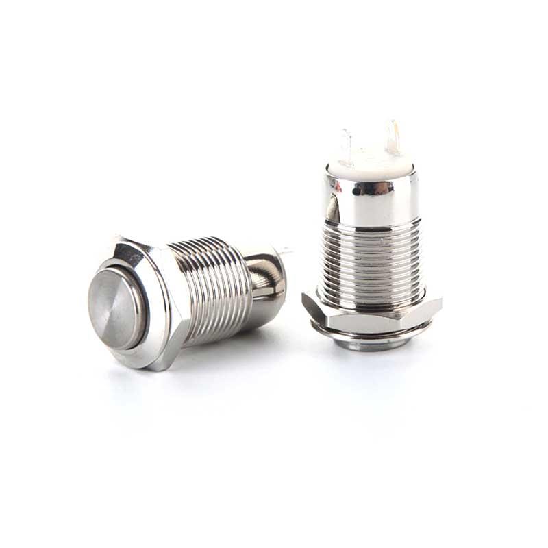 12mm Latching Push Button Switch SPST 1NO ON-OFF 3A 250V Stainless Steel Switches