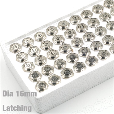 16mm LED Power Symbol Push Button Metal Self-locking Latching Switch