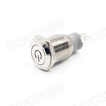 16mm LED Power Symbol Push Button Metal Self-locking Latching Switch