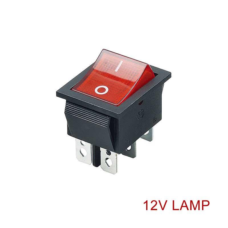 Large Rocker Switch 6PIN Red/Green Illuminated 16A 250V - 12V LED Light