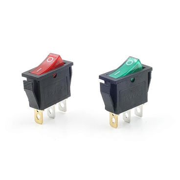 3 Pin 2 Position Red/Green LED ON/OFF Rocker Switch KCD3 - 12V LED Light