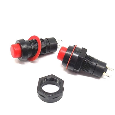 10mm Red/Black Round Cap Push Button Self-locking Latching Switch