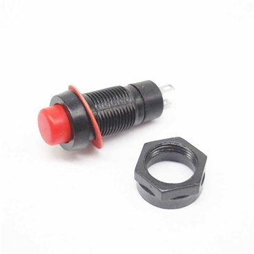 10mm Red/Black Round Cap Push Button Self-locking Latching Switch